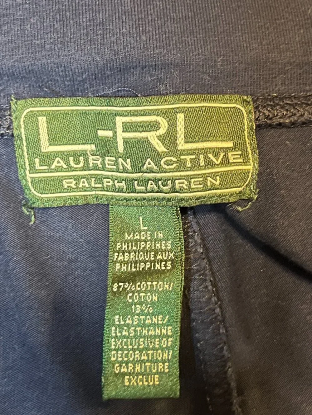 Lauren Active Ralph Lauren Black Pull-On Pants Size L